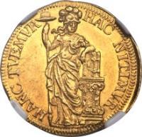 Dutch Republic coin 5 Stuivers (1692) reverse reverse of 5 Stuivers (1692) coin with KM# 70 from Dutch Republic. Inscription: HAC NITIMVR HANC TVEMVR