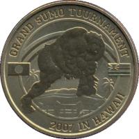 Tuvalu coin 50 Cents - Elizabeth II - 2007 Grand Sumo Tournament, Hawaii (2007) reverse reverse of 50 Cents - Elizabeth II - 2007 Grand Sumo Tournament, Hawaii (2007) coin with KM# 237 from Tuvalu. Inscription: GRAND SUMO TOURNAMENT 2007 IN HAWAII