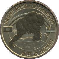 reverse of 50 Cents - Elizabeth II - 2007 Grand Sumo Tournament, Hawaii (2007) coin with KM# 237 from Tuvalu. Inscription: GRAND SUMO TOURNAMENT 2007 IN HAWAII