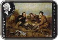 Niue coin 1 dollar - Elizabeth II - Famous Painters: Vasily Perov (2011) obverse obverse of 1 dollar - Elizabeth II - Famous Painters: Vasily Perov (2011) coin with KM# 641 from Niue. Inscription: 1 dollar ELIZABETH II 2011 NIUE ISLAND