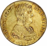 Mexico coin 8 Escudos - Fernando VII - Guadalajara Royalist (1812 - 1813) obverse obverse of 8 Escudos - Fernando VII - Guadalajara Royalist (1812 - 1813) coin with KM# 162 from Mexico. Inscription: FERDIN · VII · D · G · HISP · ETIND · R · · 1813 ·