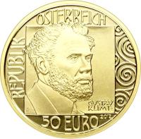 Austria coin 50 Euro - Klimt and his Womans: Adele Bloch-Bauer (2012) reverse reverse of 50 Euro - Klimt and his Womans: Adele Bloch-Bauer (2012) coin with KM# 3213 from Austria. Inscription: REPUBLIK ÖSTERREICH GUSTAV KLIMT 50 EURO 2012