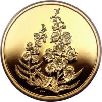 reverse of 350 Dollars - Elizabeth II - Yukon Fireweed (2004) coin from Canada. Inscription: CAD