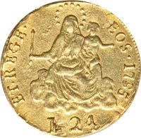 Italian States coin 24 Lire (1793 - 1795) reverse reverse of 24 Lire (1793 - 1795) coin with KM# 255 from Italian States. Inscription: ET · REGE · EOS · 1795 · L. 24