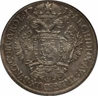 Austria coin 1 Taler - Karl VI - Hall mint (1713 - 1714) reverse reverse of 1 Taler - Karl VI - Hall mint (1713 - 1714) coin with KM# 1552 from Austria. Inscription: ARCHIDUX · AVSTRIÆ · DUX · BVRG: COM: TYROL: