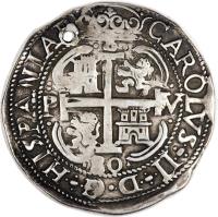 Bolivia coin 8 Reales - Carlos II (1667) obverse obverse of 8 Reales - Carlos II (1667) coin with KM# 26 from Bolivia.