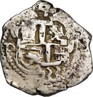 Bolivia coin 4 Reales - Felipe V (1702 - 1703) obverse obverse of 4 Reales - Felipe V (1702 - 1703) coin with KM# 30 from Bolivia.