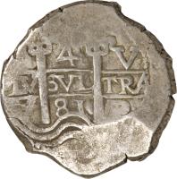 Bolivia coin 4 Reales - Carlos II (1667 - 1675) reverse reverse of 4 Reales - Carlos II (1667 - 1675) coin with KM# 25 from Bolivia.