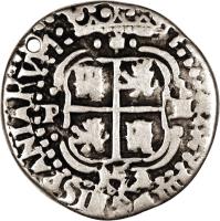 Bolivia coin 4 Reales - Felipe IV (1652 - 1654) obverse obverse of 4 Reales - Felipe IV (1652 - 1654) coin with KM# 13 from Bolivia.