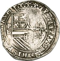 obverse of 8 Reales - Felipe II (1574 - 1586) coin with KM# 5 from Bolivia.