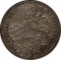 Austrian States coin 1 Taler - Franz Anton von Harrach (1712 - 1722) reverse reverse of 1 Taler - Franz Anton von Harrach (1712 - 1722) coin with KM# 311 from Austrian States. Inscription: S RUDBERTUS EPS SALISB 1714