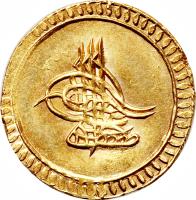 obverse of 1 Findik - Mustafa IV (1807 - 1808) coin with KM# 546 from Ottoman Empire.