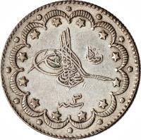 obverse of 10 Kuruş - Mehmed V (1911) coin with KM# 804 from Ottoman Empire.