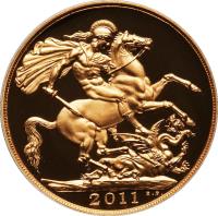 United Kingdom coin 2 Pounds - Elizabeth II - 4'th Portrait (2009 - 2014) reverse reverse of 2 Pounds - Elizabeth II - 4'th Portrait (2009 - 2014) coin with KM# 1072 from United Kingdom. Inscription: 2011 B.P.