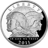 obverse of 1 Dollar - United States Army (2011) coin with KM# 507 from United States. Inscription: LIBERTY IN GOD WE TRUST 2011