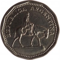 Argentina coin 10 Pesos (1962 - 1968) obverse obverse of 10 Pesos (1962 - 1968) coin with KM# 60 from Argentina. Inscription: REPUBLICA ARGENTINA