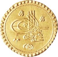obverse of 1 Zinjirli Altin - Mahmud I (1731) coin with KM# 91 from Ottoman Empire.