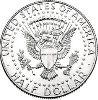 United States coin 1/2 Dollar - 50th Anniversary of Kennedy Half Dollar (2014) reverse reverse of 1/2 Dollar - 50th Anniversary of Kennedy Half Dollar (2014) coin with KM# A202b.1 from United States. Inscription: UNITED STATES OF AMERICA . E PLURIBUS UNUM . HALF DOLLAR