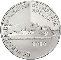 reverse of 25 Gulden - Beatrix - 2000 Summer Olympics (2000) coin with KM# 48 from Netherlands Antilles. Inscription: DE NEDERLANDSE ANTILLEN OLYMPISCHE SPELEN 2000