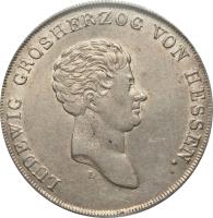 obverse of 1 Taler - Ludwig X (1809) coin with KM# 277 from German States. Inscription: LUDWIG GROSHERZOG VON HESSEN. L
