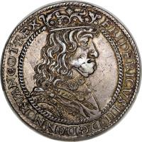 obverse of 1 Speciedaler - Frederik III (1655 - 1656) coin with KM# 204 from Denmark.