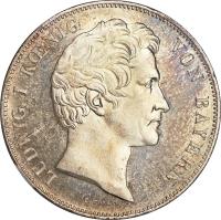 obverse of 2 Taler - Ludwig I - Birth of Two Grandsons (1845) coin with KM# 821 from German States. Inscription: LUDWIG I KOENIG VON BAYERN C. VOIGT