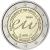 obverse of 2 Euro - Albert II - Belgian Presidency of the EU (2010) coin with KM# 289 from Belgium. Inscription: BELGIAN PRESIDENCY OF THE COUNCIL OF THE EU 2010 trio.be eu 2010 BELGIE BELGIQUE BELGIEN