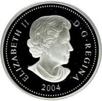 Canada coin 5 Dollars - Elizabeth II - Moose (2005) obverse obverse of 5 Dollars - Elizabeth II - Moose (2005) coin with KM# 514 from Canada. Inscription: ELIZABETH II D · G · REGINA 2004