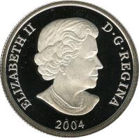 obverse of 300 Dollars - Elizabeth II - Canadian Wildlife: Grizzly bear (2004) coin with KM# 1108 from Canada. Inscription: ELIZABETH II D · G · REGINA 2004