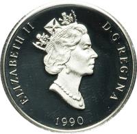 obverse of 300 Dollars - Elizabeth II - Canadian Wildlife: Polar bear (1990) coin with KM# 177 from Canada. Inscription: ELIZABETH II D · G · REGINA 1990