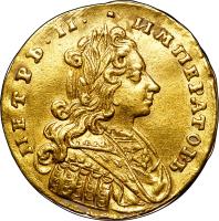 Russia coin 1 Dukat - Peter II (1729) obverse obverse of 1 Dukat - Peter II (1729) coin with KM# 186 from Russia.