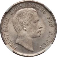 German States coin 1/2 Gulden - Friedrich I (1856 - 1860) obverse obverse of 1/2 Gulden - Friedrich I (1856 - 1860) coin with KM# 234 from German States. Inscription: FRIEDRICH PRINZ UND REGENT VON BADEN