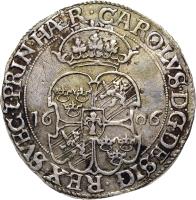 obverse of 1 Mark - Karl IX (1604 - 1606) coin with KM# 13 from Sweden.