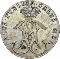 Sweden coin 8 Ore - Adolf Fredrik (1771) obverse obverse of 8 Ore - Adolf Fredrik (1771) coin with KM# 507 from Sweden. Inscription: SALUS · PUBLICA · SALUS · MEA ·