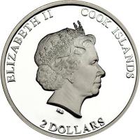 Cook Islands coin 2 Dollars - Elizabeth II - First Anniversary of the pontificate of Pope Francis (2014) obverse obverse of 2 Dollars - Elizabeth II - First Anniversary of the pontificate of Pope Francis (2014) coin from Cook Islands. Inscription: ELIZABETH II COOK ISLANDS IRB 2 DOLLARS