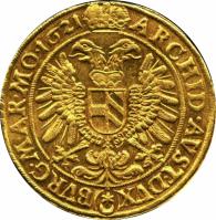 Austria coin 10 Dukaten - Ferdinand II - Prague mint (1621 - 1637) reverse reverse of 10 Dukaten - Ferdinand II - Prague mint (1621 - 1637) coin with KM# 319 from Austria.