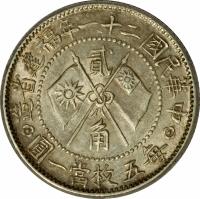 China coin 20 Fen - Canton martyrs (1932) obverse obverse of 20 Fen - Canton martyrs (1932) coin with Y# 391 from China.