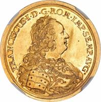 German States coin 2 Ducat - Franz I (1745 - 1765) obverse obverse of 2 Ducat - Franz I (1745 - 1765) coin with KM# 329 from German States. Inscription: FRANCISCUS · I · D · G · ROM · IMP · SEMP · AVG · I.L.Œ.