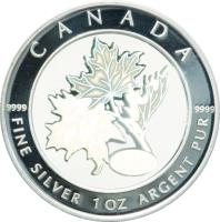 reverse of 5 Dollars - Elizabeth II - Good Fortune (2003) coin from Canada. Inscription: Canada Fine Silver 1oz Argent Pur 9999