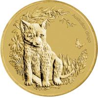 reverse of 1 Dollar - Elizabeth II - Bush Babies: Dingo - 4'th Portrait (2011) coin with KM# 1573 from Australia. Inscription: Australian dingo