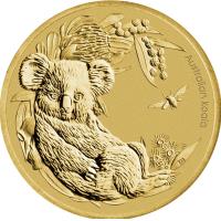 reverse of 1 Dollar - Elizabeth II - Bush Babies: Koala - 4'th Portrait (2011) coin with KM# 1572 from Australia. Inscription: Australian koala