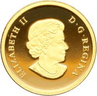 obverse of 5 Dollars - Elizabeth II - O Canada: Caribou (2013) coin with KM# 1453 from Canada. Inscription: ELIZABETH II D · G · REGINA