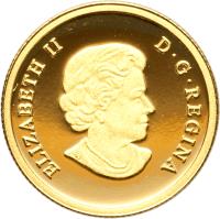 obverse of 5 Dollars - Elizabeth II - O Canada: Wolf (2013) coin with KM# 1454 from Canada. Inscription: ELIZABETH II D · G · REGINA