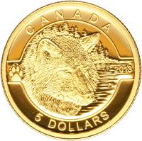 Canada coin 5 Dollars - Elizabeth II - O Canada: Wolf (2013) reverse reverse of 5 Dollars - Elizabeth II - O Canada: Wolf (2013) coin with KM# 1454 from Canada. Inscription: CANADA 2013 5 DOLLARS
