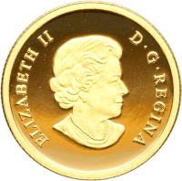 obverse of 5 Dollars - Elizabeth II - O Canada: Polar Bear (2013) coin with KM# 1401 from Canada. Inscription: ELIZABETH II D · G · REGINA