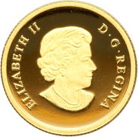 obverse of 5 Dollars - Elizabeth II - O Canada: Orca Whale (2013) coin with KM# 1543 from Canada. Inscription: ELIZABETH II D · G · REGINA