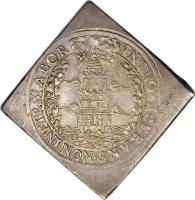 obverse of 1/2 Speciestaler - Wolf Dietrich von Raitenau (1587 - 1612) coin from Austrian States. Inscription: IN DNO SPERANS NON INFIRMABOR