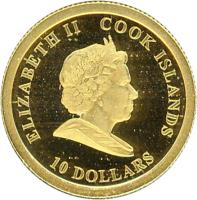 Cook Islands coin 10 Dollars - Elizabeth II - Dependency of New Zealand (2009) obverse obverse of 10 Dollars - Elizabeth II - Dependency of New Zealand (2009) coin with KM# 1233 from Cook Islands. Inscription: ELIZABETH II COOK ISLANDS 10 DOLLARS