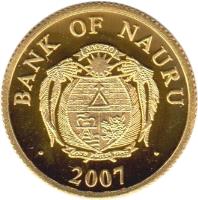 Nauru coin 10 Dollars - Elizabeth II - Micronesian Population (2007) obverse obverse of 10 Dollars - Elizabeth II - Micronesian Population (2007) coin with KM# 76 from Nauru. Inscription: BANK OF NAURU · 2007 ·