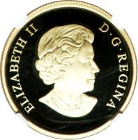 obverse of 150 Dollars - Elizabeth II - Year of the Tiger (2010) coin with KM# 1031 from Canada. Inscription: ELIZABETH II D · G · REGINA